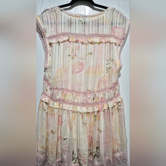 Free People Spring Fling Mini Lace Floral Mini Dress Size Small - Picture 8 of 11